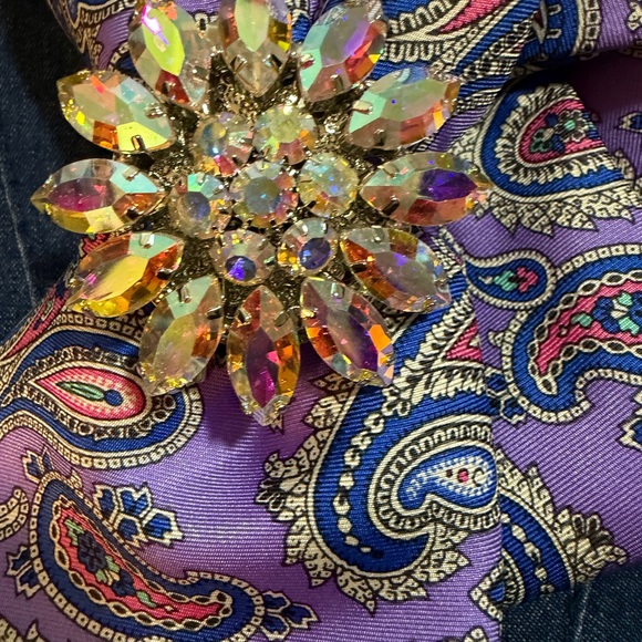 Daniel Cremieux Purple Paisley Necktie Necklace - Picture 4 of 5